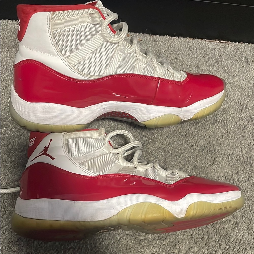 Jordan Red and White Sneakers